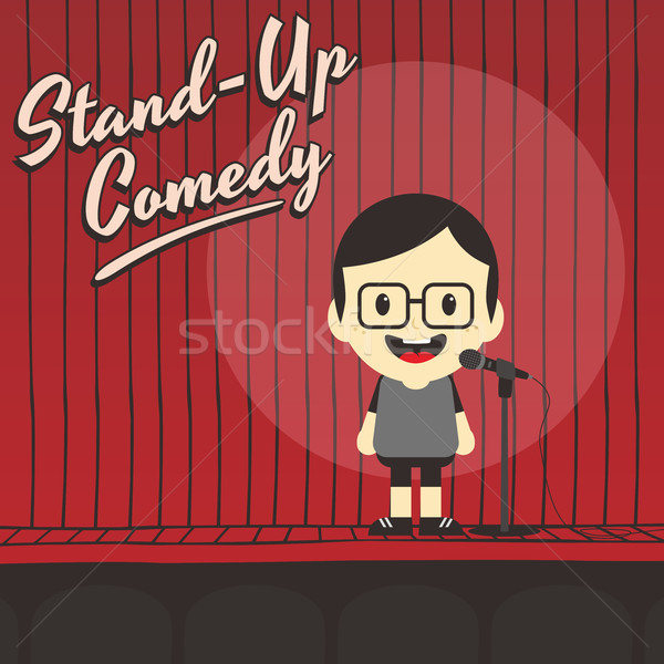 Mannelijke stand omhoog komiek muziek Stockfoto © vector1st