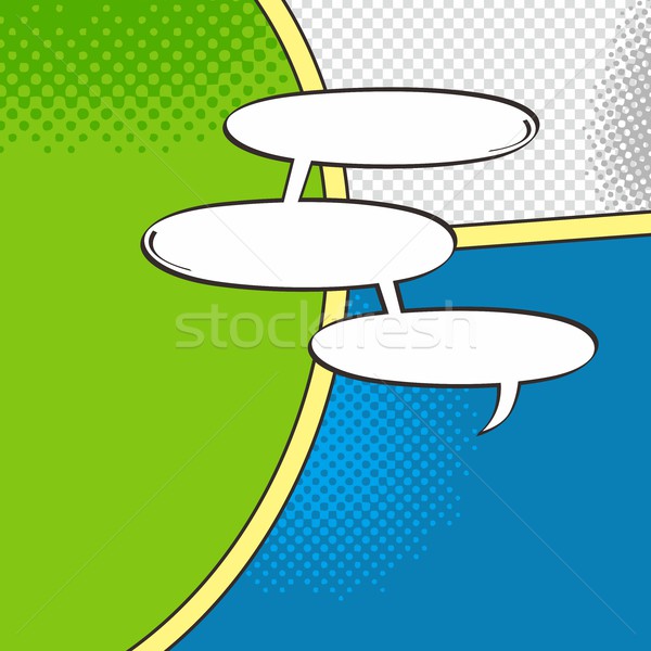 comic template element with speech bubble halftone art Stock photo © vector1st