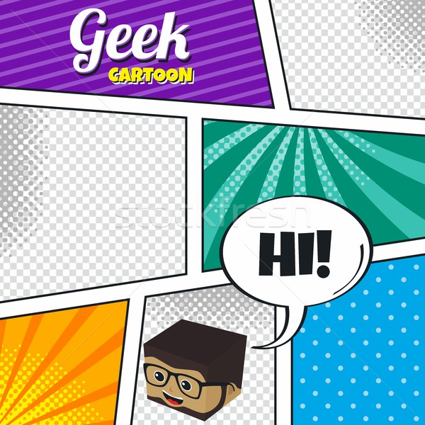 Rajz képregény sablon halftone művészet vektor Stock fotó © vector1st