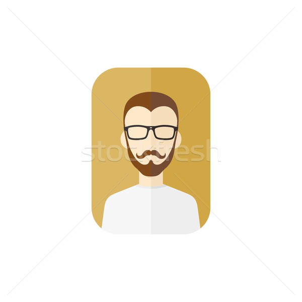 man hipster avatar user picture cartoon character Stock photo © vector1st