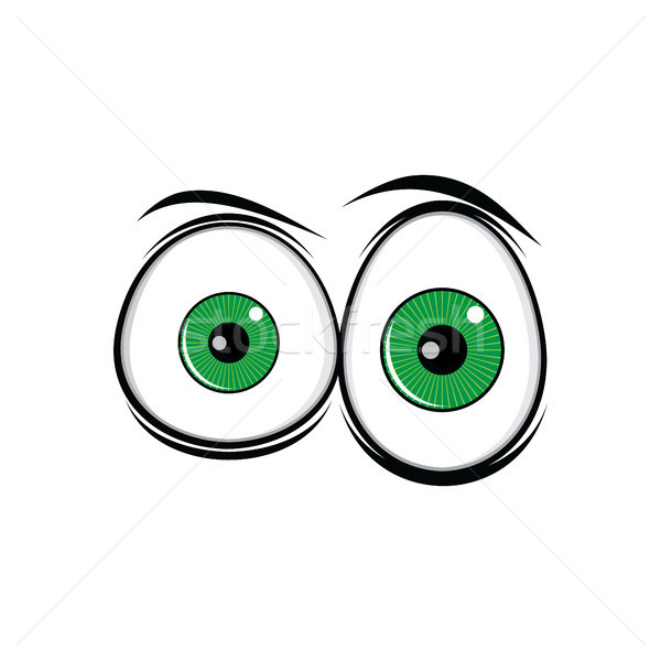 Karikatür komik yeşil gözleri dizayn vektör Stok fotoğraf © vector1st