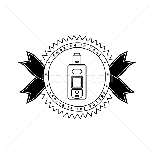 vaporizer electric cigarette vapor mod - badge label Stock photo © vector1st
