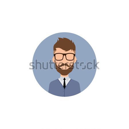 Mann Hipster Avatar Benutzer Bild Zeichentrickfigur Stock foto © vector1st