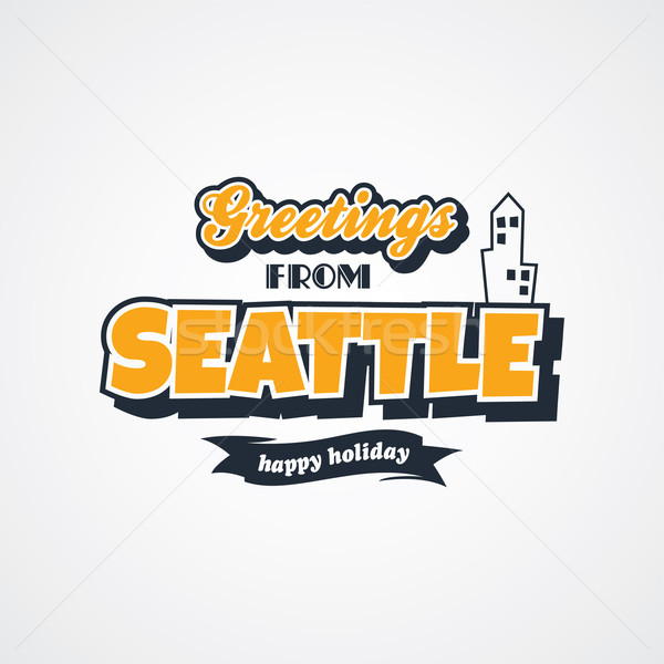 Seattle vacanze vettore arte illustrazione Foto d'archivio © vector1st