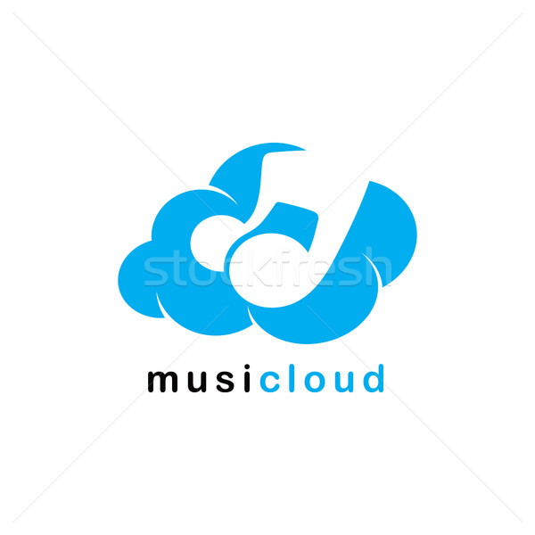 歌曲 雲 存儲 向量 藝術 插圖 商業照片 © vector1st