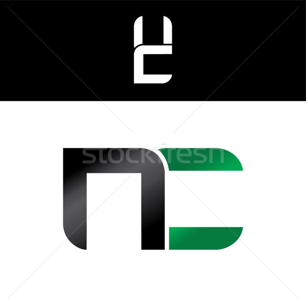 initial letter linked overlapped uppercase logo green black Stock photo © vector1st