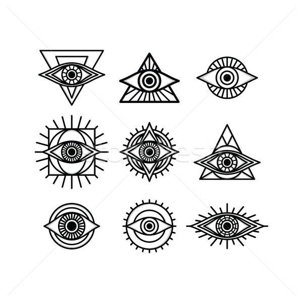 one eye sign symbol logo logotype collection Stock photo © vector1st