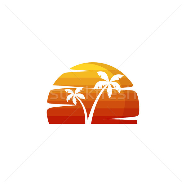 Yaz tatili plaj tatil vektör sanat deniz Stok fotoğraf © vector1st