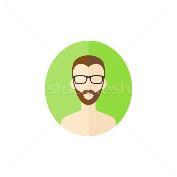 Mann Hipster Avatar Benutzer Bild Zeichentrickfigur Stock foto © vector1st