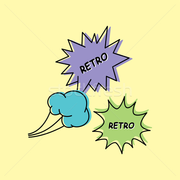 Retro bubble toespraak vector kunst illustratie Stockfoto © vector1st