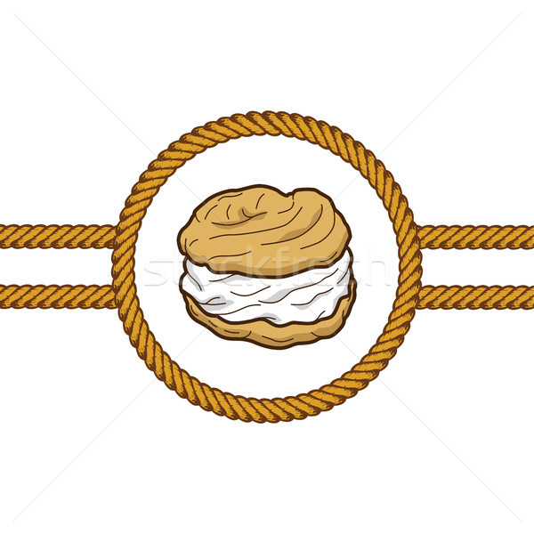 Gebak touw vector kunst brood Stockfoto © vector1st