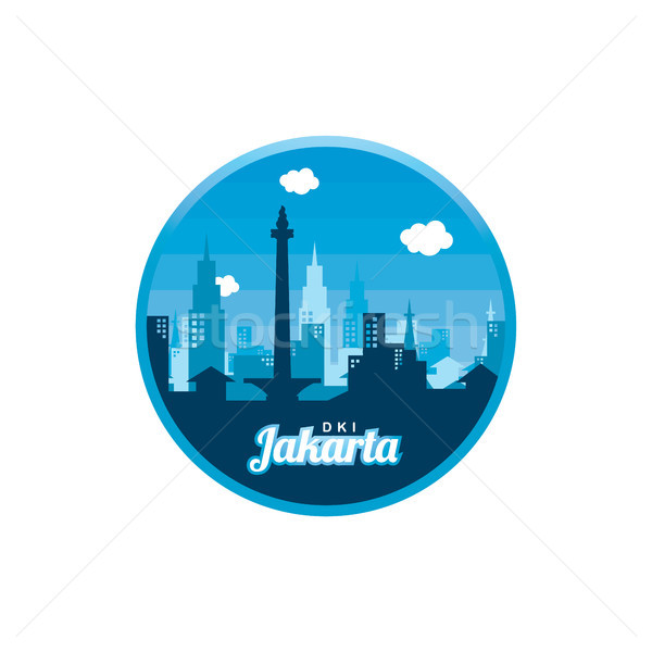 Ciudad Jakarta etiqueta placa etiqueta logo Foto stock © vector1st