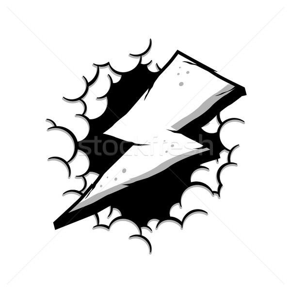 wrath thunder bolt with cloud theme sign Stock photo © vector1st
