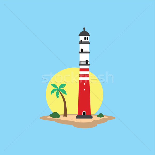 beach lighthouse seashore view Stock photo © vector1st