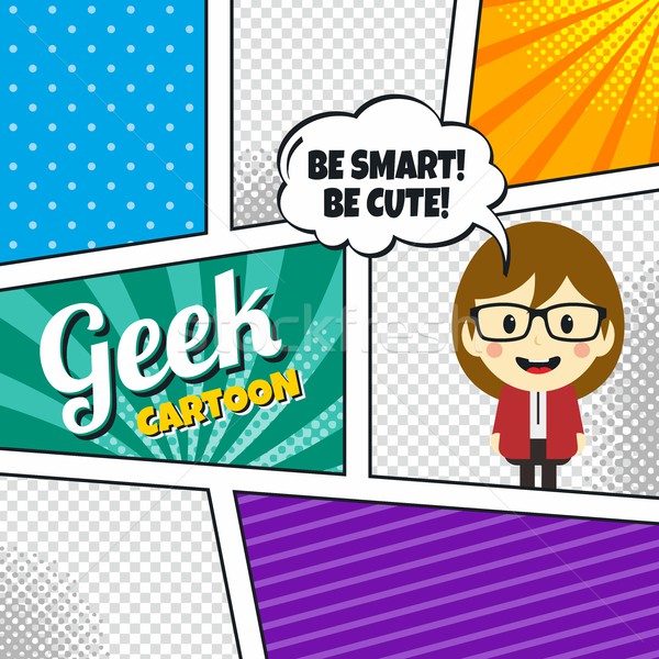 Desen animat comic sablon semitonuri artă vector Imagine de stoc © vector1st