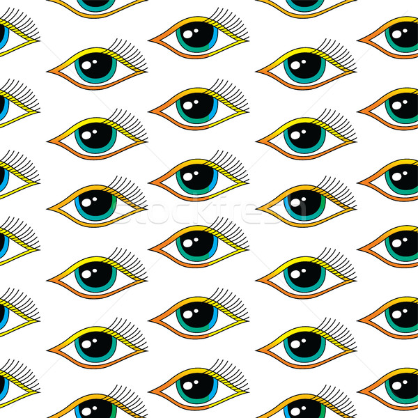 Sin costura uno ojo patrón vector arte Foto stock © vector1st