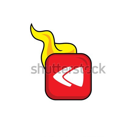 hot flame icon button theme vector art Stock photo © vector1st