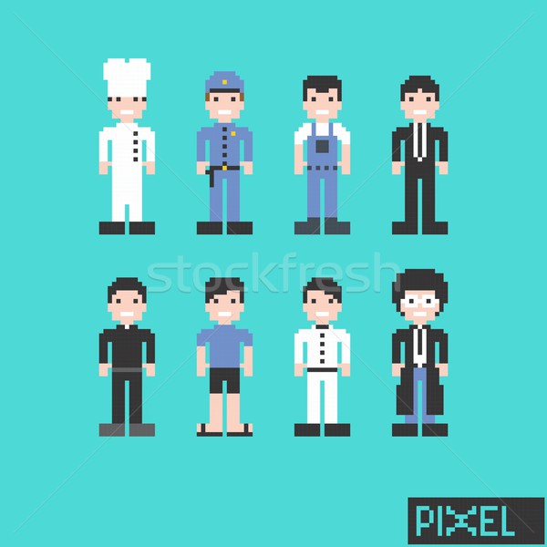 Pixel karakter vektor grafikus művészet terv Stock fotó © vector1st