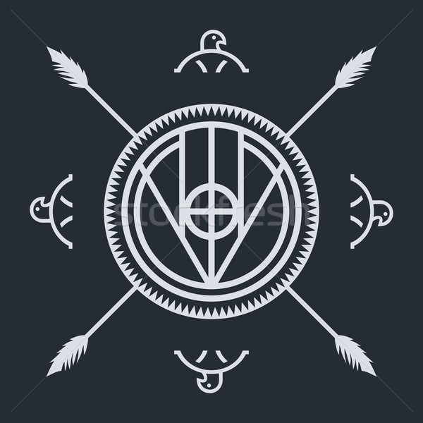 Ureinwohner ethnischen Kunst Symbol Stoff Adler Stock foto © vector1st