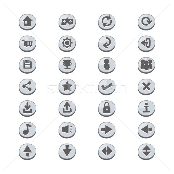 Icon knop ingesteld vector kunst illustratie Stockfoto © vector1st