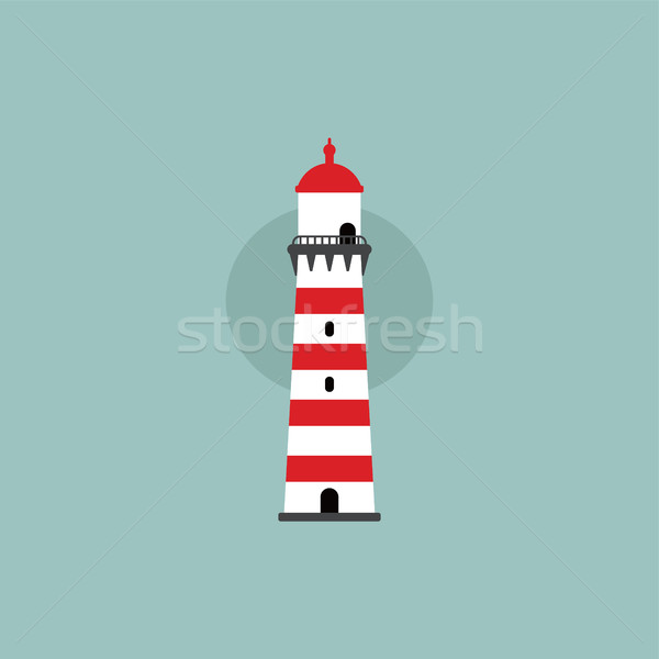 beach lighthouse flat illustration Stock photo © vector1st