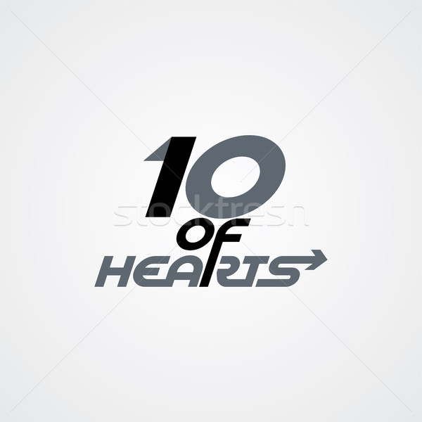 10 szívek logo póker logotípus vektor Stock fotó © vector1st