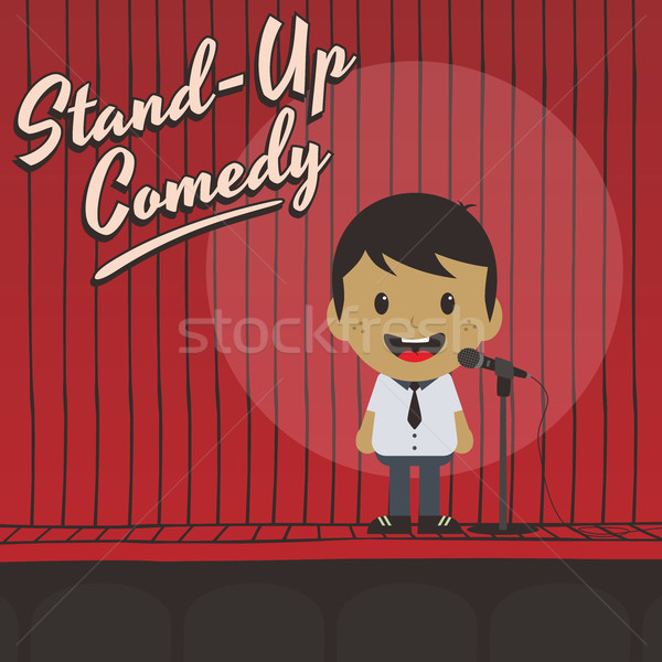 Mannelijke stand omhoog komiek muziek Stockfoto © vector1st