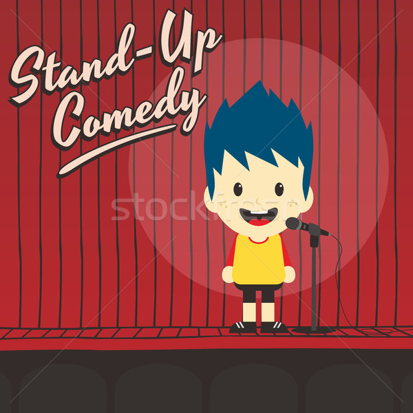 Mannelijke stand omhoog komiek muziek Stockfoto © vector1st