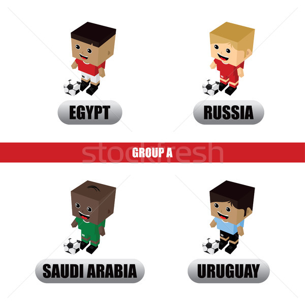 Grup takım Rusya futbol turnuvası vektör sanat Stok fotoğraf © vector1st
