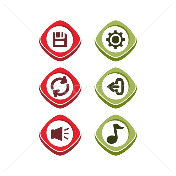 Icon knop ingesteld vector kunst illustratie Stockfoto © vector1st