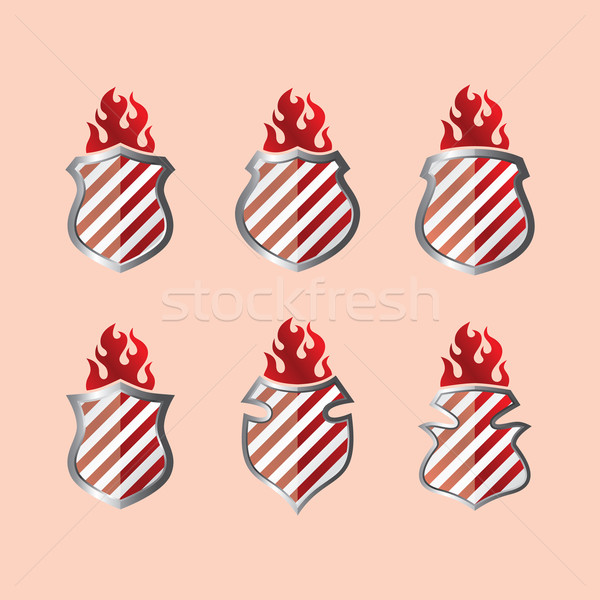 Escudo insignia protección vector arte ilustración Foto stock © vector1st