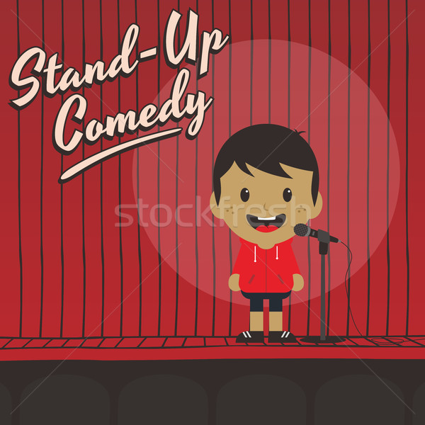 Mannelijke stand omhoog komiek muziek Stockfoto © vector1st