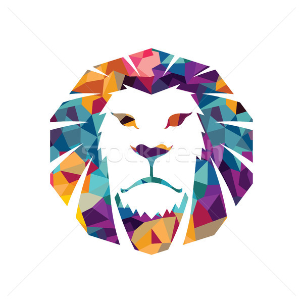 Lew głowie wektora logo szablon twórczej Zdjęcia stock © vector1st