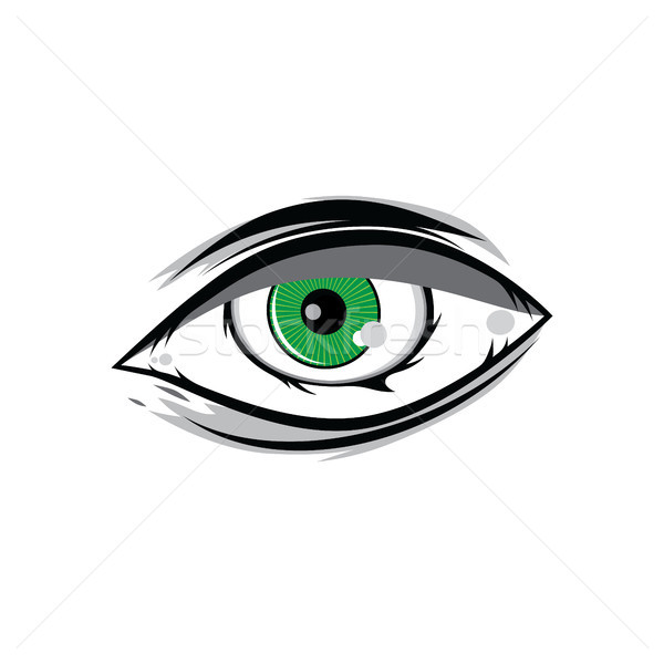 Cartoon colère vert dieu yeux [[stock_photo]] © vector1st