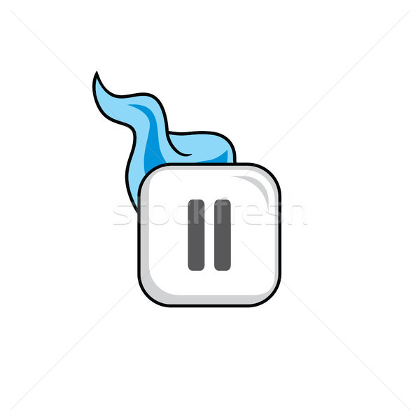 Hot vlam icon knop vector kunst Stockfoto © vector1st