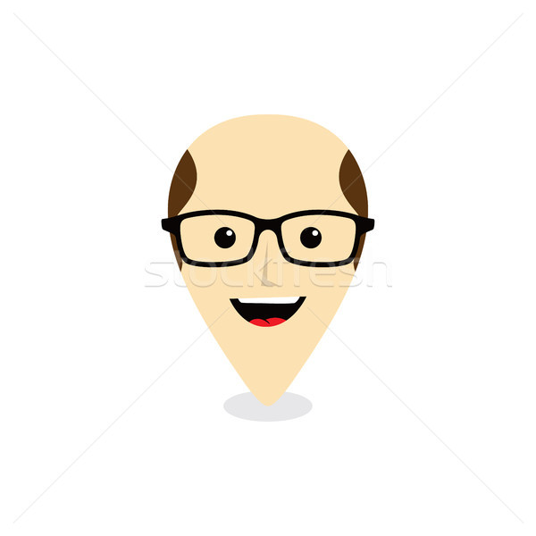 nerd geek map pin locator - location marker vector Stock photo © vector1st