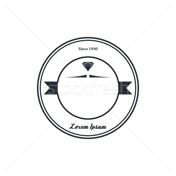 Diamant Abzeichen wertvolle Edelstein Vektor Kunst Stock foto © vector1st