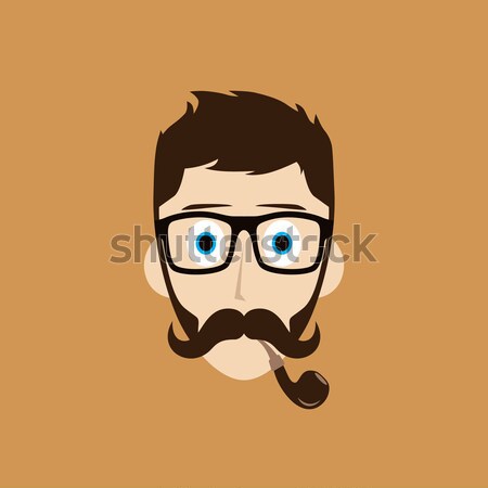 Geek erkek erkek karikatür vektör sanat Stok fotoğraf © vector1st
