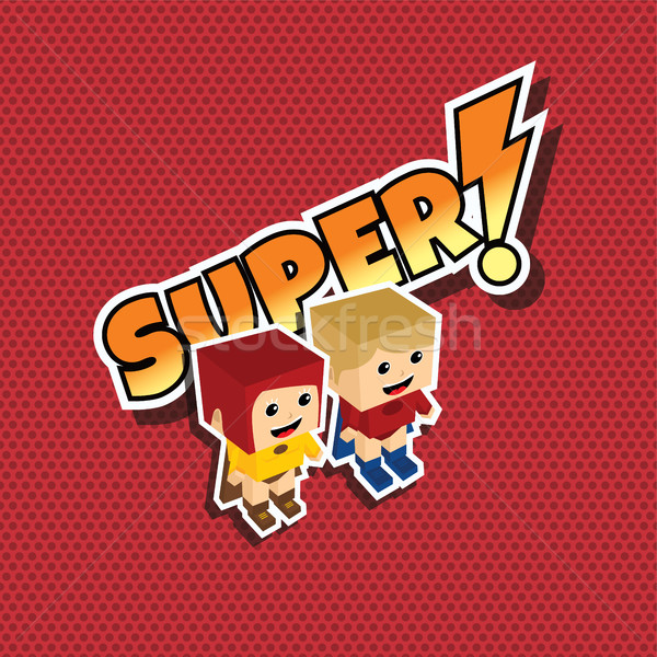 great superhero couple Stock photo © vector1st
