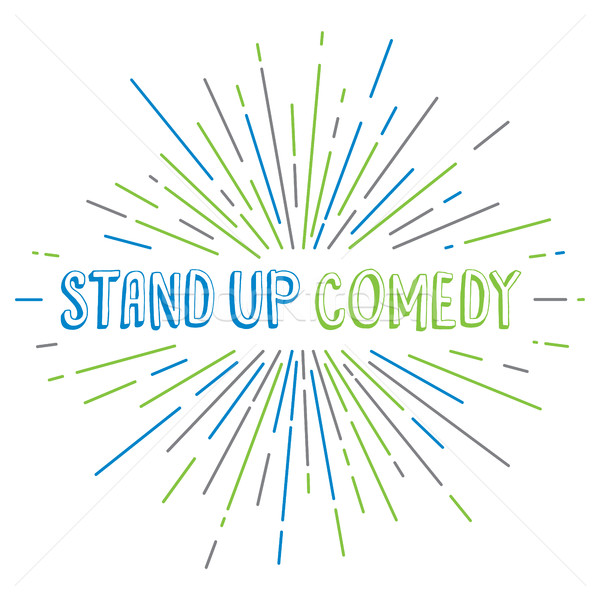 stand up comedy text show sunrays retro theme Stock photo © vector1st