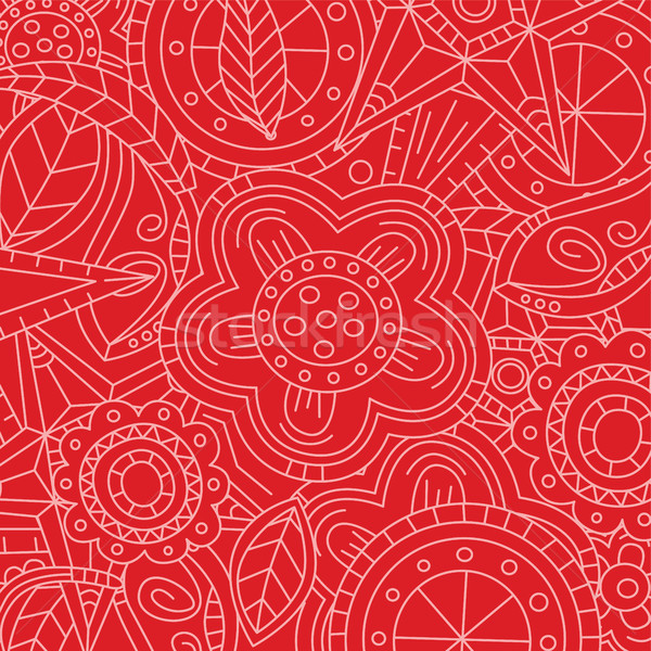 赤 フローラル 花柄 いたずら書き ベクトル 芸術 ストックフォト © vector1st