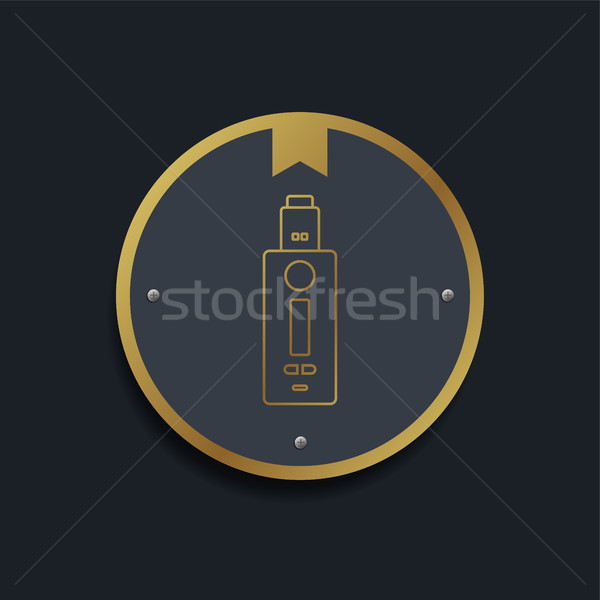 retro color badge theme electric cigarette mod - vaporizer vector Stock photo © vector1st