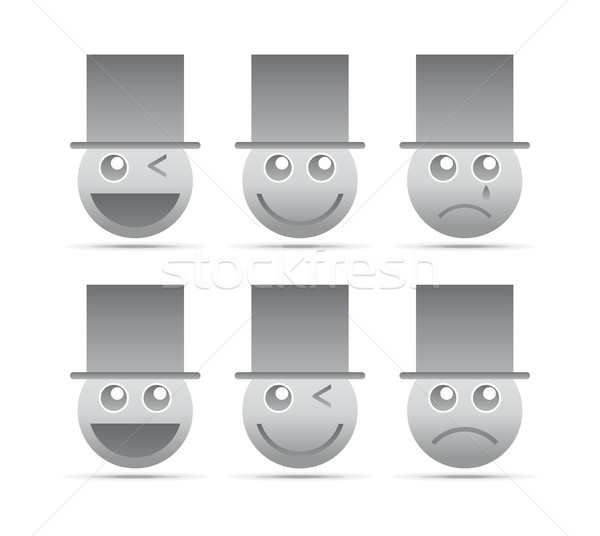 Emotie gezicht karakter icon vector grafische Stockfoto © vector1st