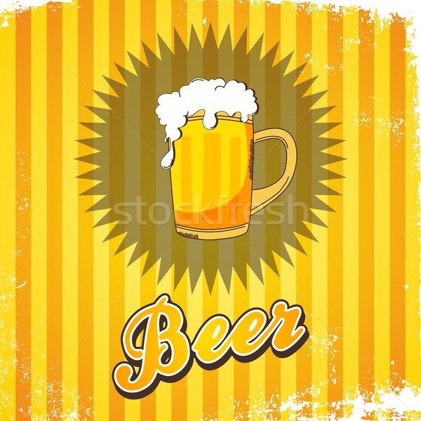Frío cerveza gráfico arte beber retro Foto stock © vector1st