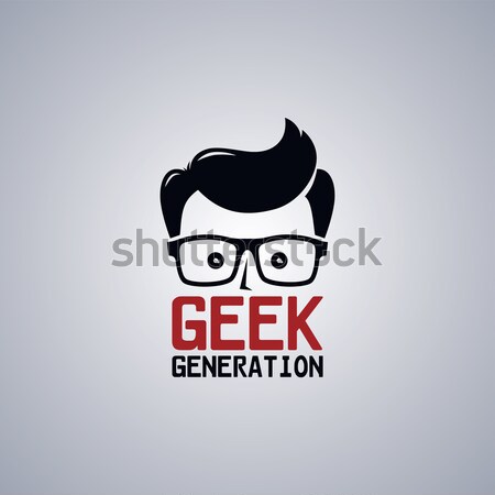 Geek tip desen animat faţă vector artă Imagine de stoc © vector1st
