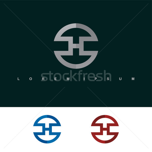 Alphabet lettre h logo modèle argent [[stock_photo]] © vector1st