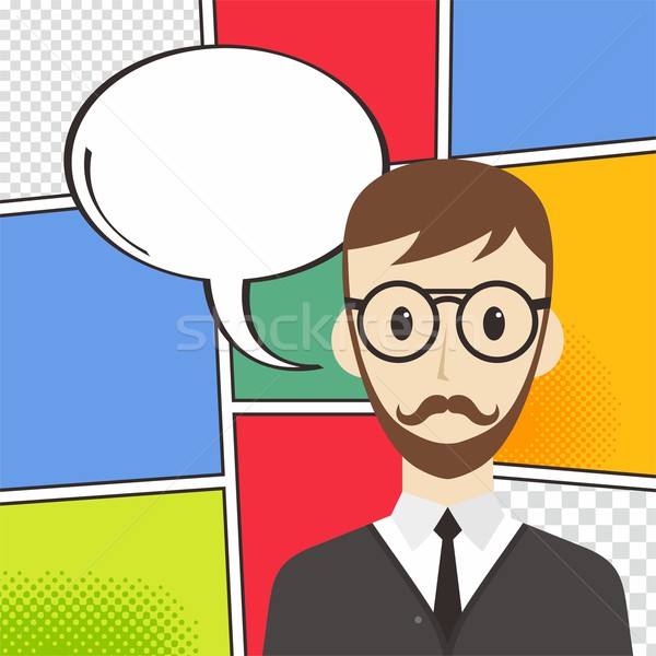Karikatür şablon adam Stok fotoğraf © vector1st