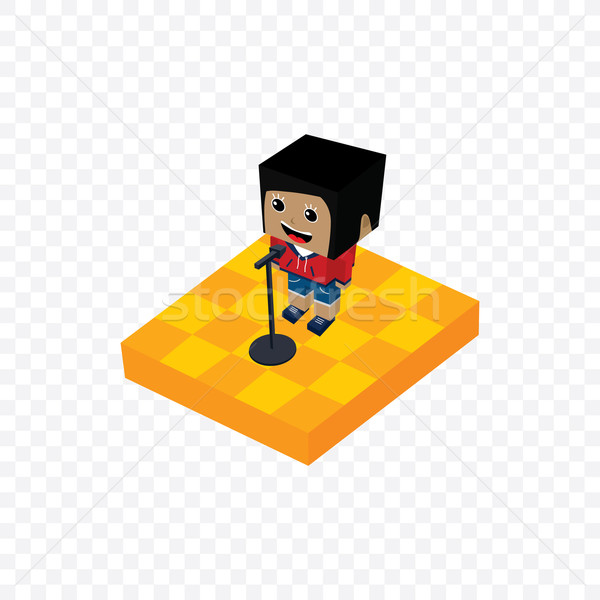 stand up comedy isometric block cartoon Stock photo © vector1st