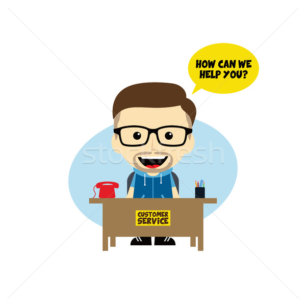 customer service desk cartoon character Stock photo © vector1st