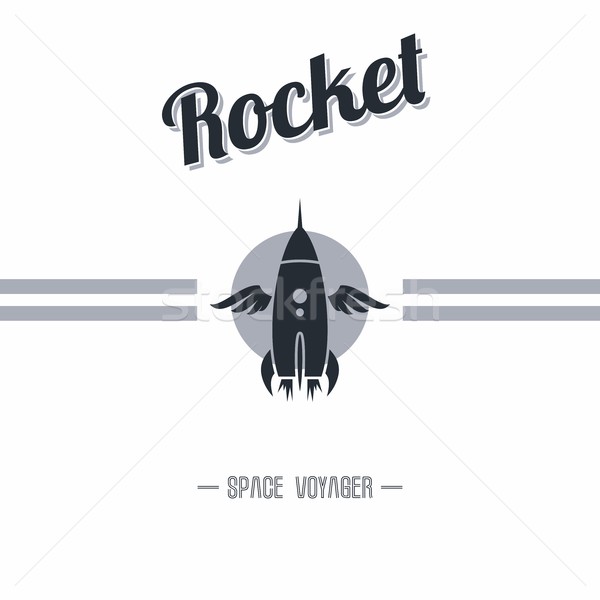 Raum Rakete Vektor Kunst Illustration Zeichen Stock foto © vector1st